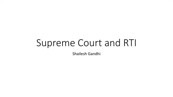 Supreme Court and RTI