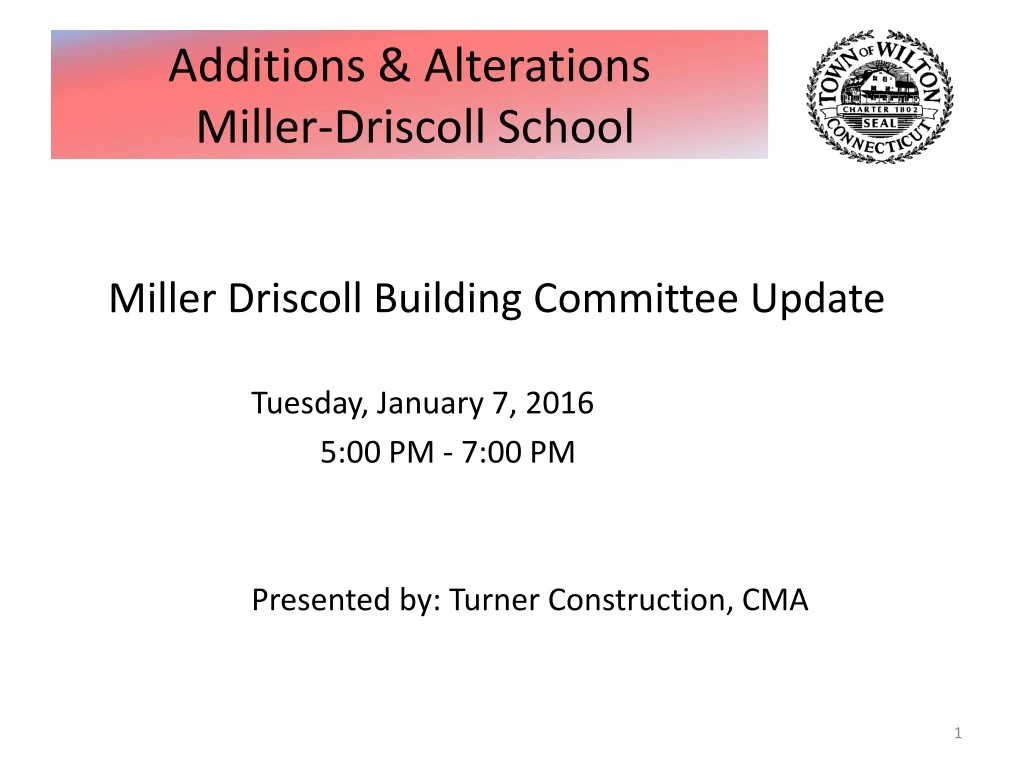 additions alterations miller driscoll school