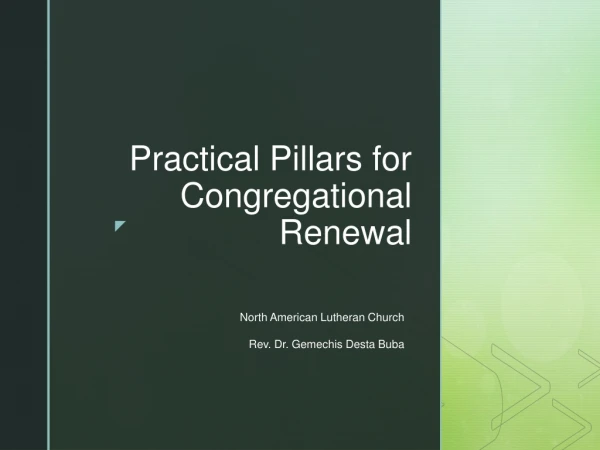 Practical Pillars for Congregational Renewal