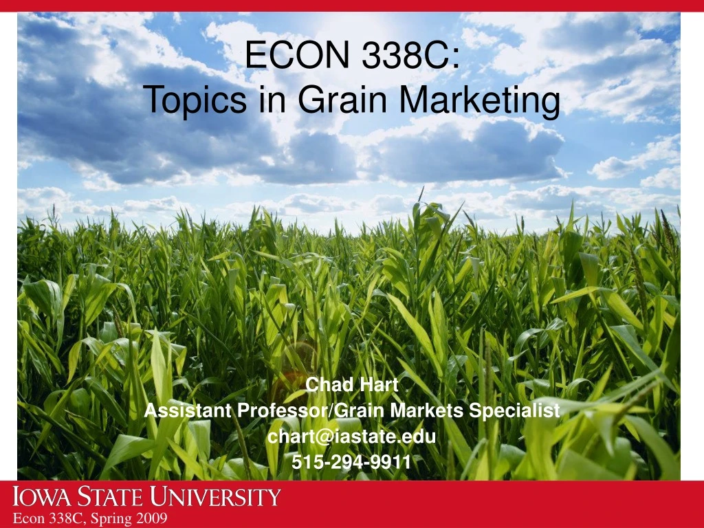 econ 338c topics in grain marketing