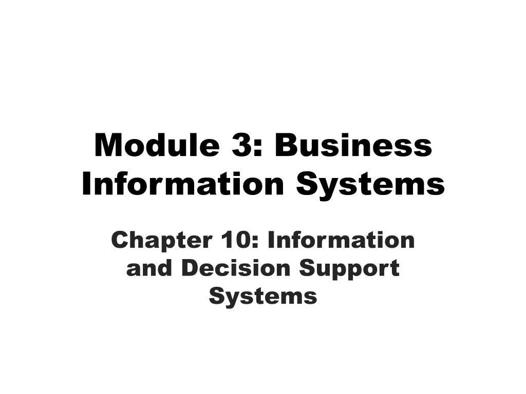 module 3 business information systems