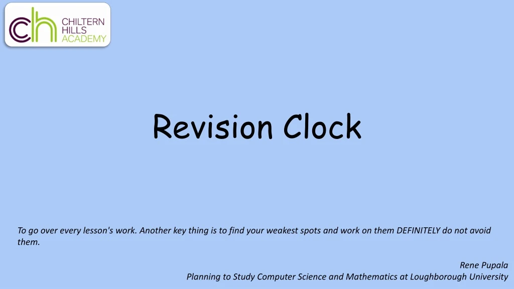 revision clock
