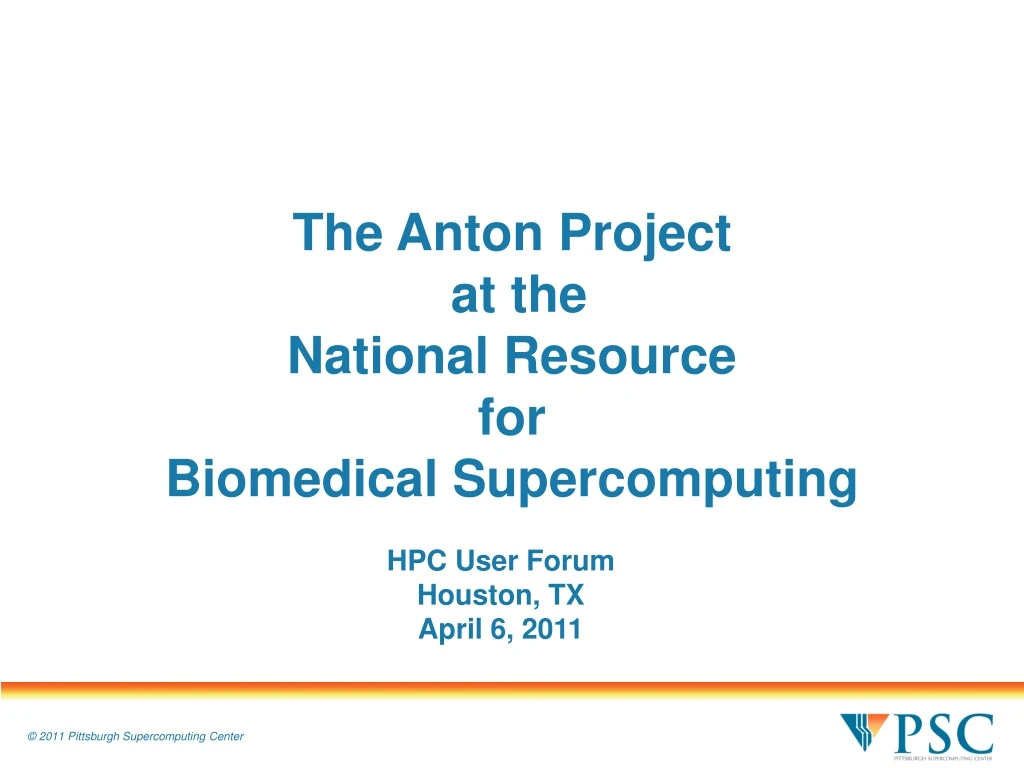 the anton project at the national resource