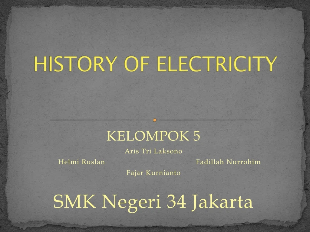 history of electricity