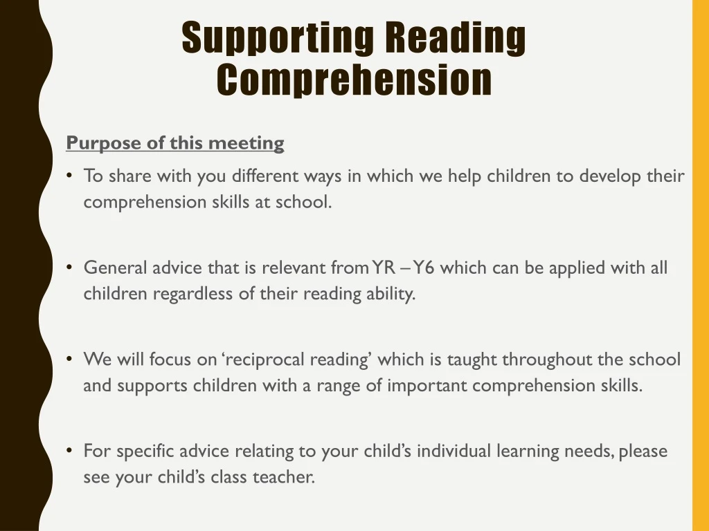 supporting reading comprehension