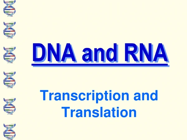 DNA and RNA