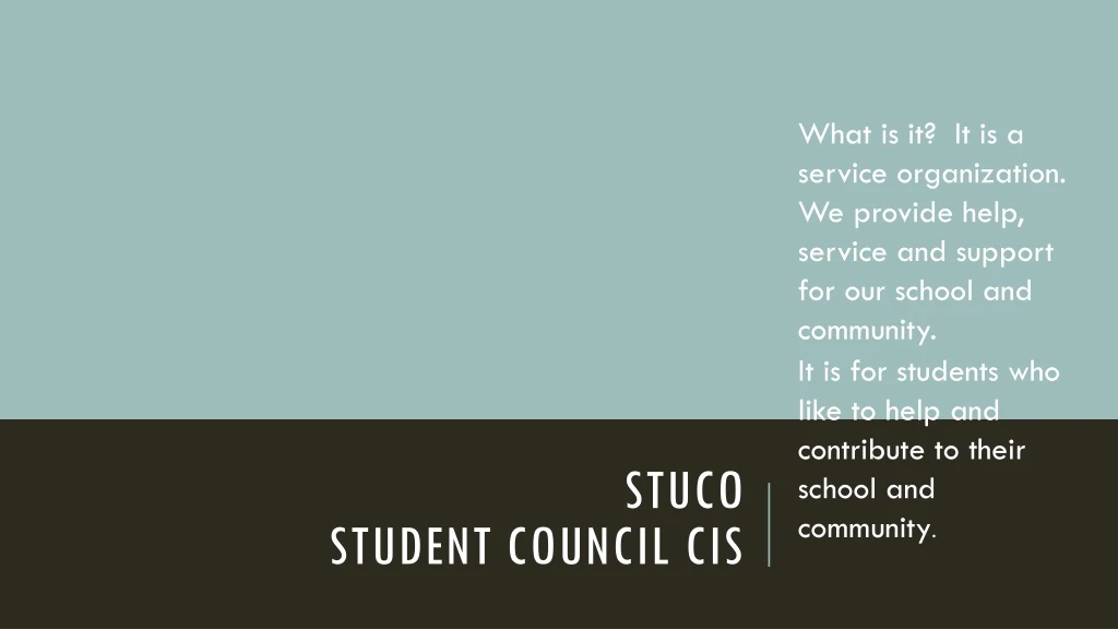 stuco student council cis