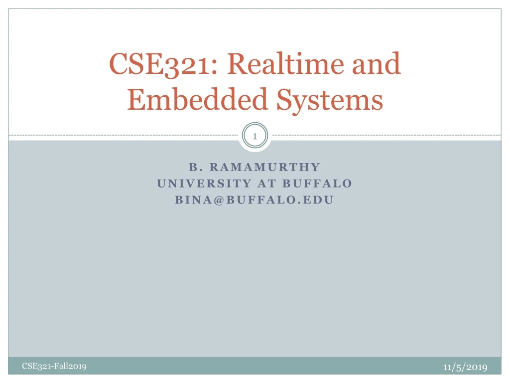 cse321 realtime and embedded systems