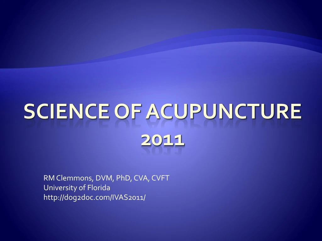 science of acupuncture 2011