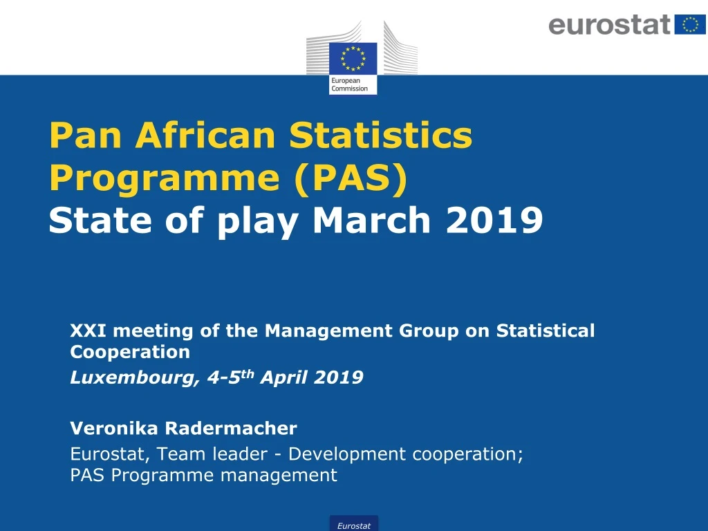 pan african statistics programme pas state of play march 2019