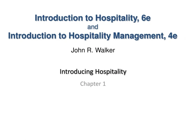 Introducing Hospitality