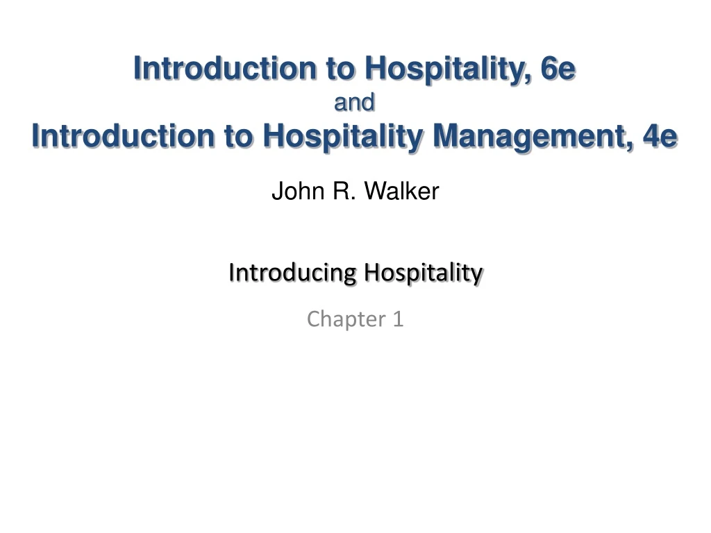 introducing hospitality
