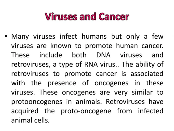 Viruses and Cancer