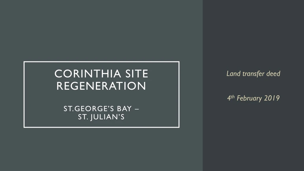 corinthia site regeneration st george s bay st julian s