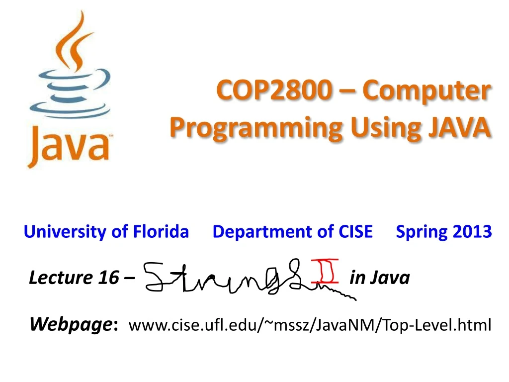cop2800 computer programming using java