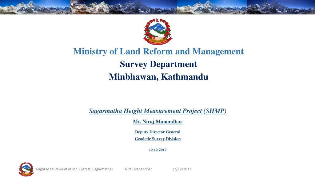 ministry of land reform and management survey department minbhawan kathmandu