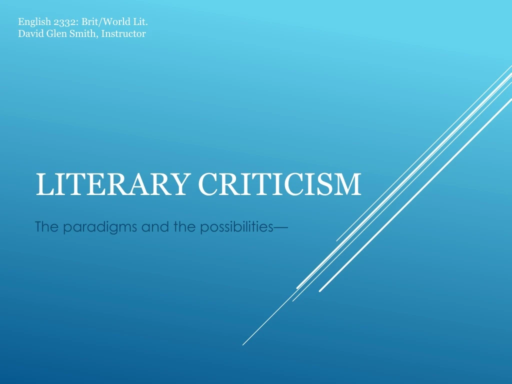 literary criticism