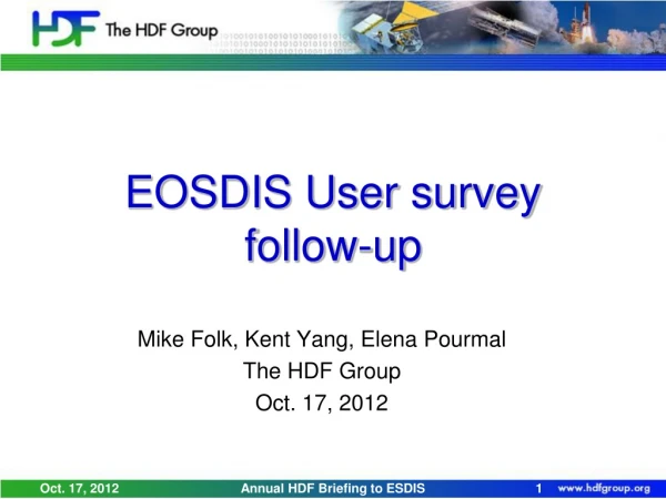 EOSDIS User survey follow-up