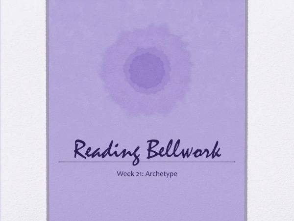 Reading Bellwork