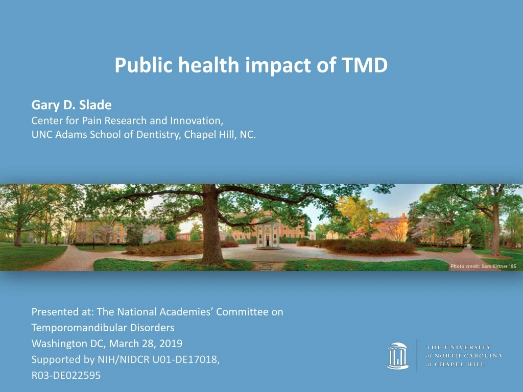 public health impact of tmd gary d slade center