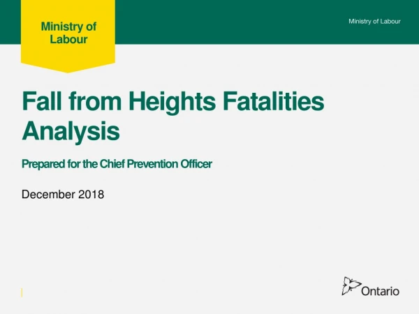 Fall from Heights Fatalities Analysis Prepared for the Chief Prevention Officer