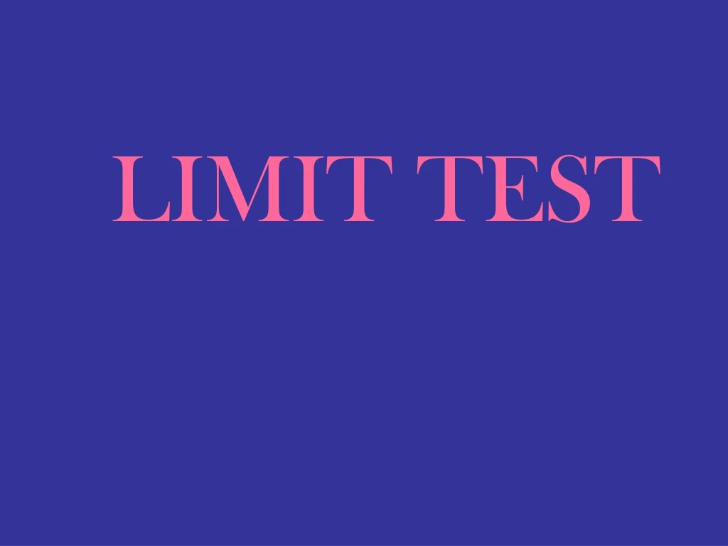 limit test