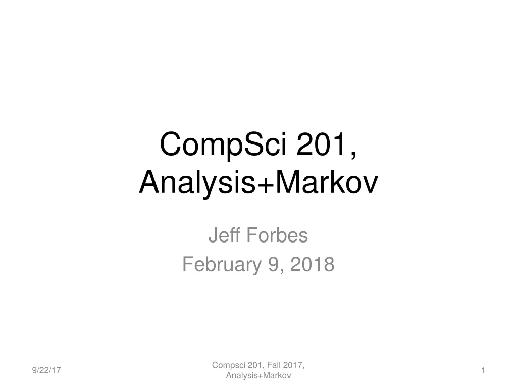 compsci 201 analysis markov