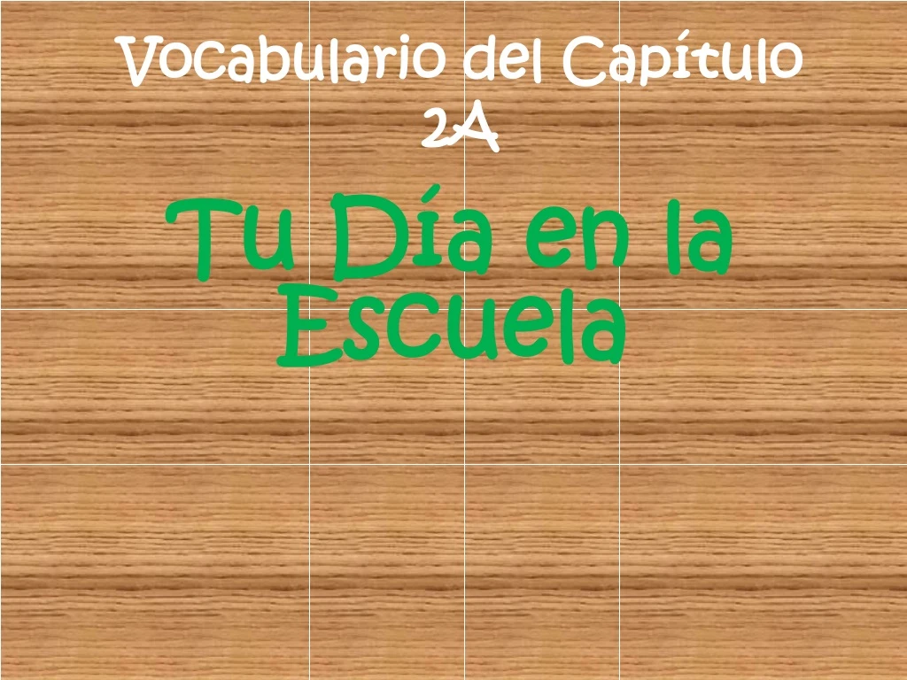 vocabulario del cap tulo 2a