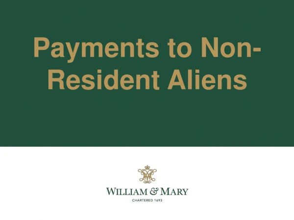 Payments to Non-Resident Aliens