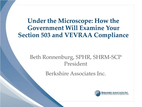 Under the Microscope: How the Government Will Examine Your Section 503 and VEVRAA Compliance
