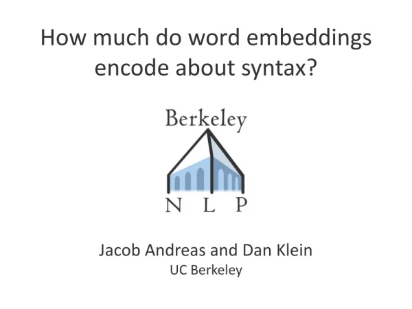How much do word embeddings encode about syntax?