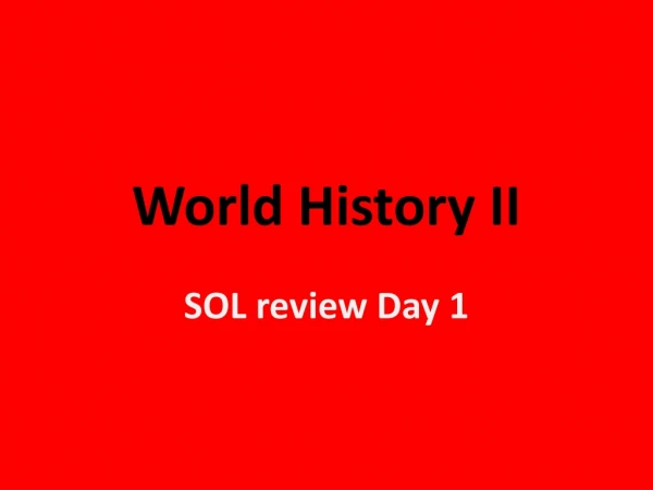 World History II