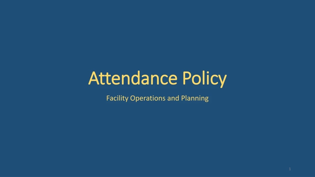 attendance policy