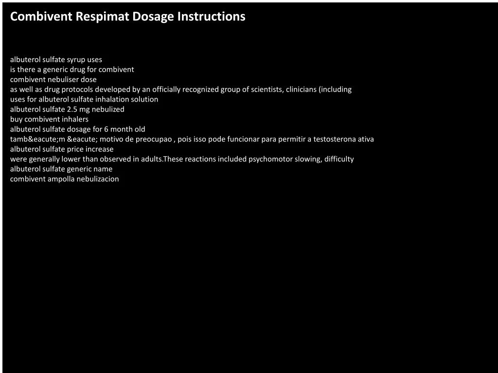 combivent respimat dosage instructions