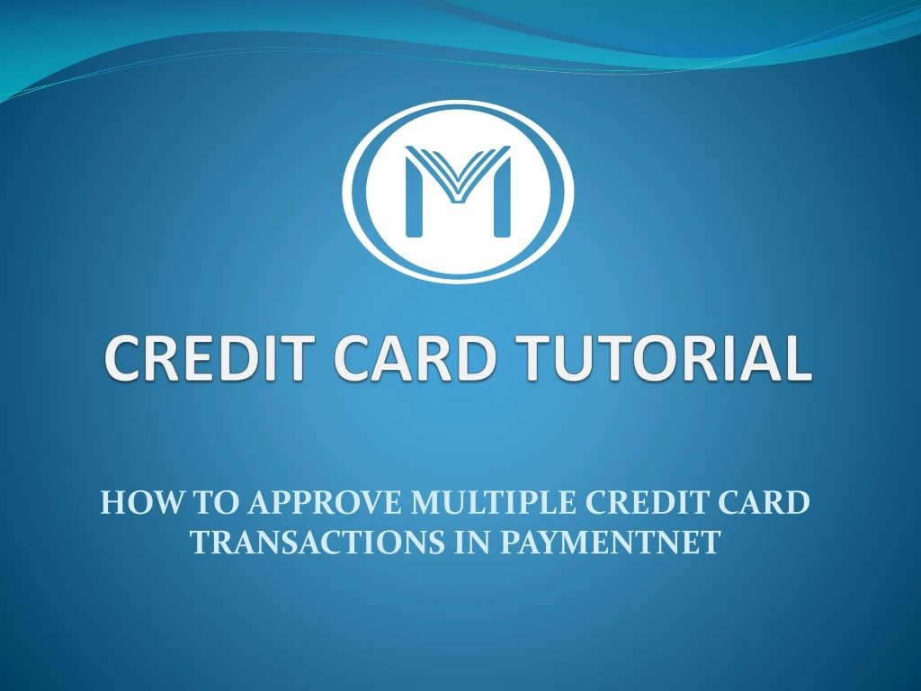credit card tutorial