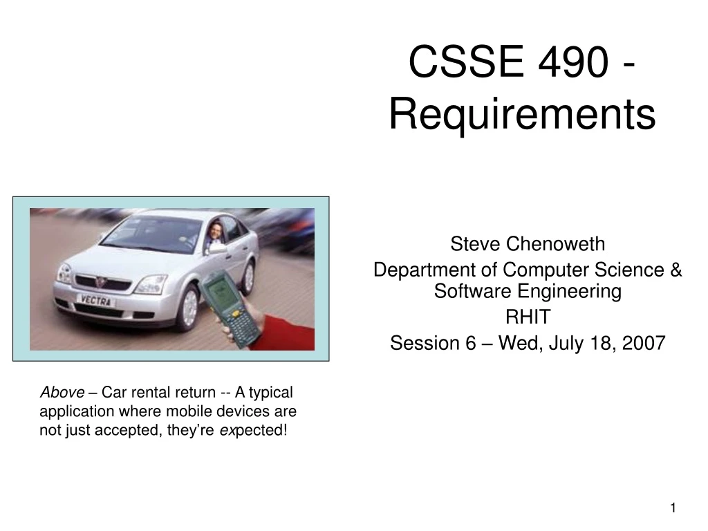 csse 490 requirements