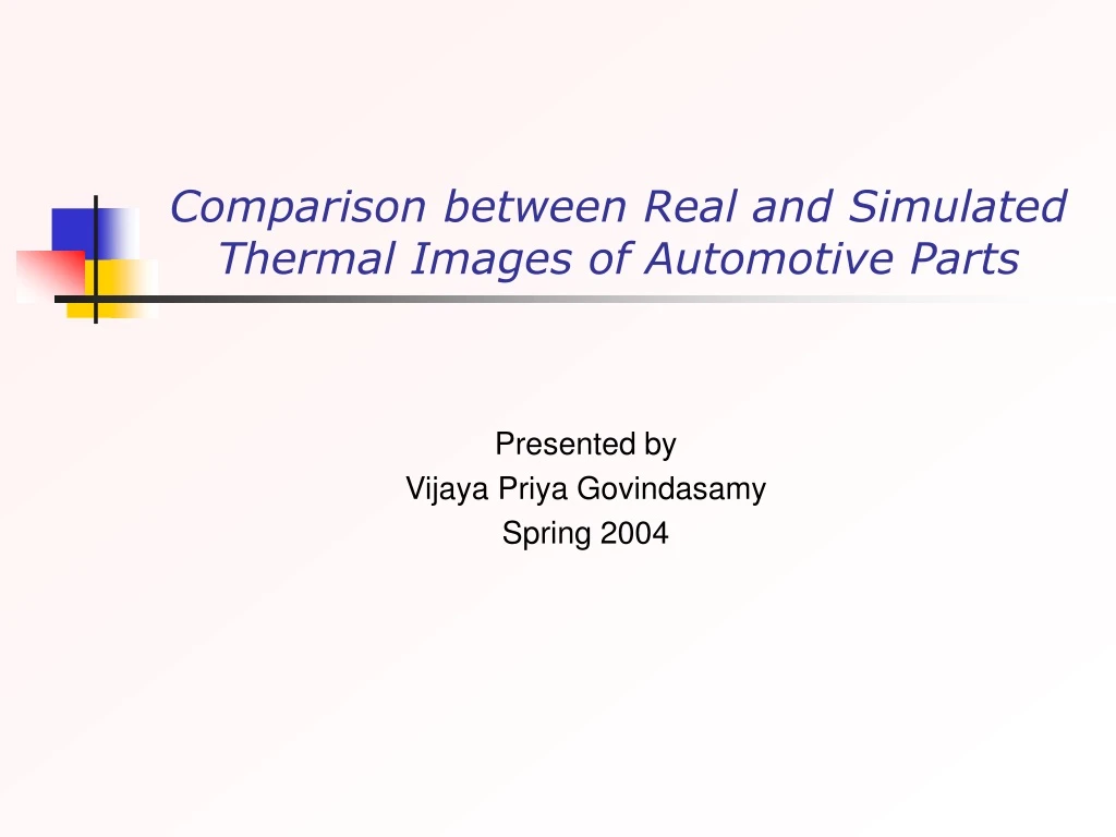 comparison between real and simulated thermal images of automotive parts