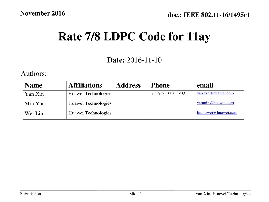 rate 7 8 ldpc code for 11ay