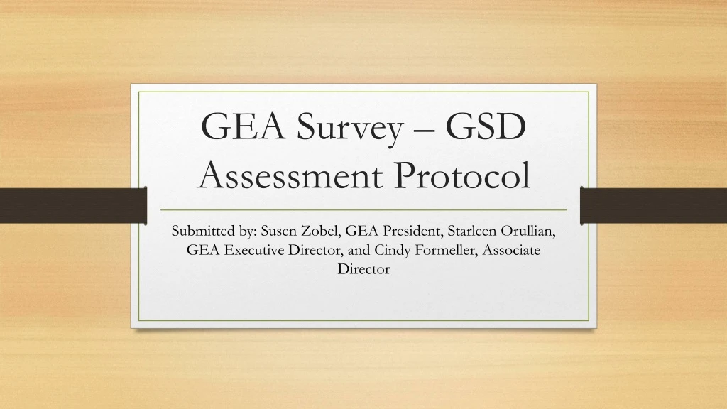 gea survey gsd assessment protocol