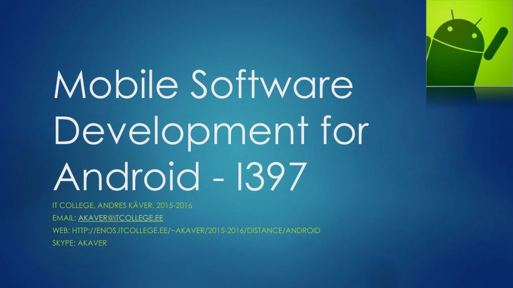 mobile software development for android i397