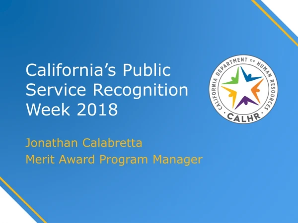 California’s Public Service Recognition Week 2018