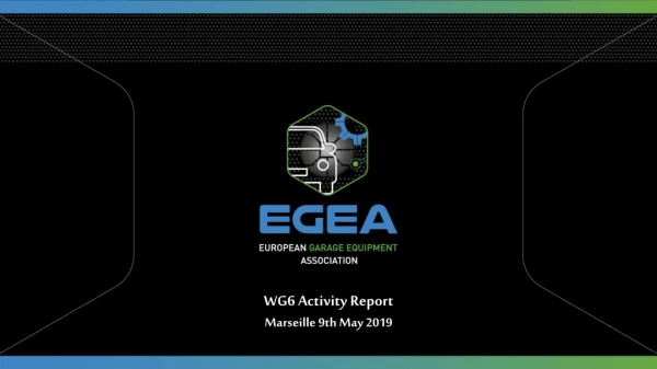 WG6 Activity Report Marseille 9th May 2019