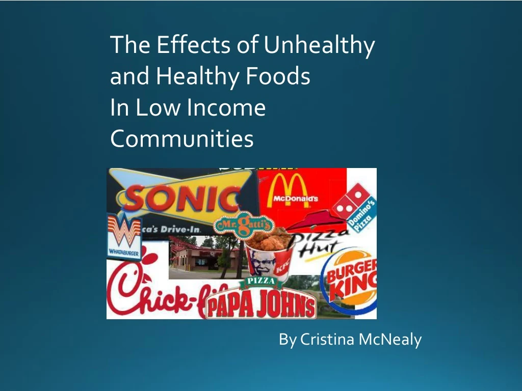 the effects of unhealthy and healthy f oods