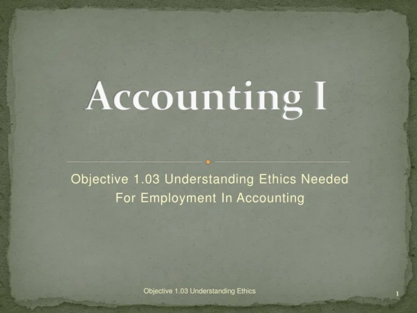 Accounting I