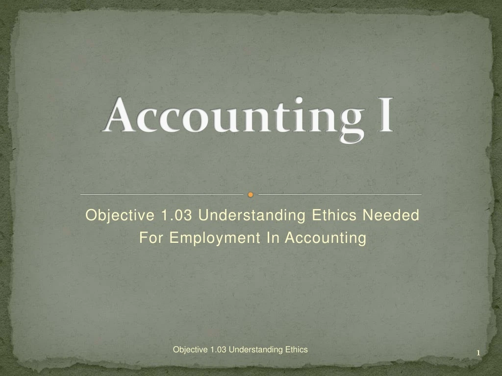 accounting i