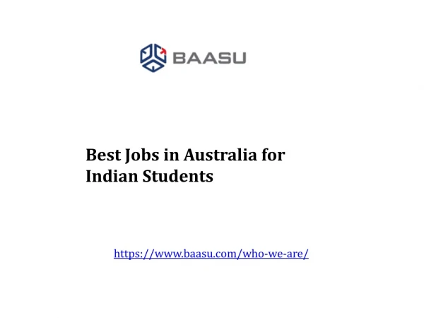 Best Jobs in Australia for Indian Students
