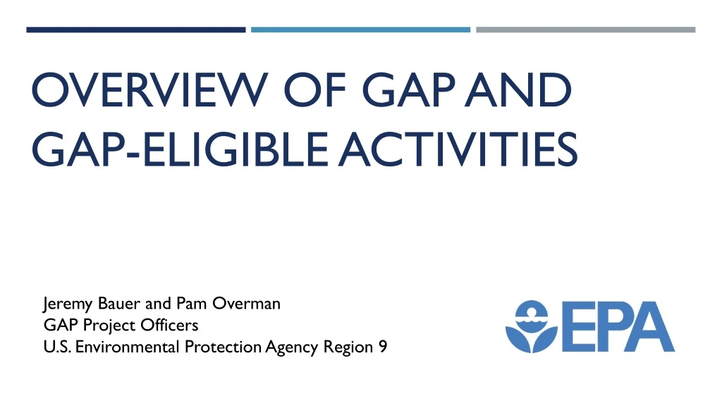 overview of gap and gap eligible activities