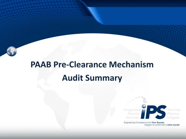 PAAB Pre-Clearance Mechanism Audit Summary