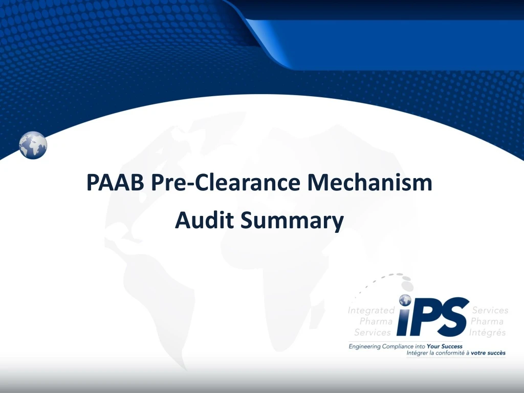 paab pre clearance mechanism audit summary
