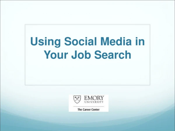 Using Social Media in Your Job S earch